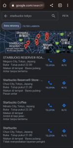 Alamat Starbucks Tokyo Jepang